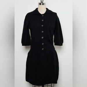 Short-sleeve Collared Knit Dress 100%Cashmere [NEW]